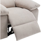 Fauteuil inclinable électrique ergonomique en velours avec massage par vibration à 8 points, chauffage et poche latérale
