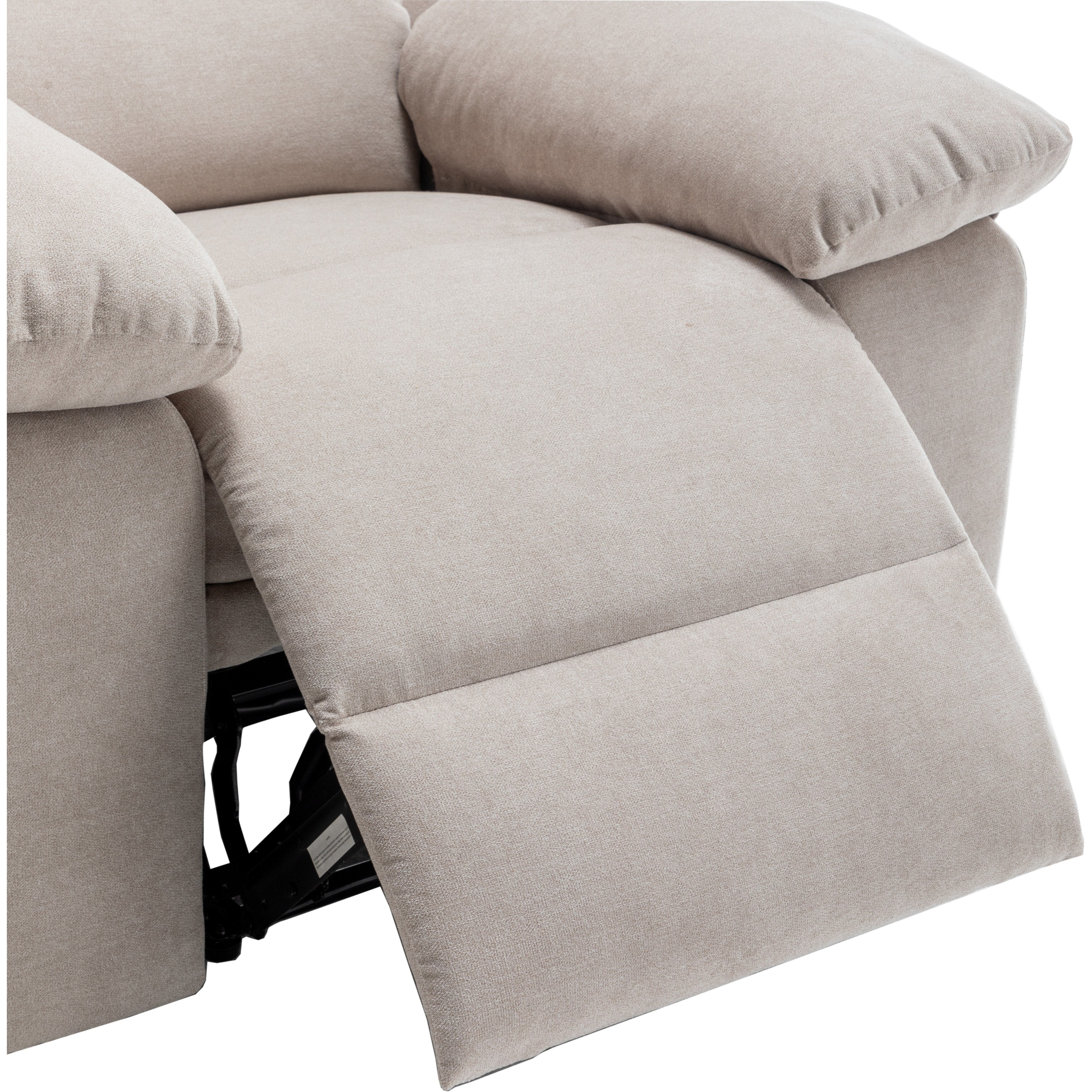Fauteuil inclinable électrique ergonomique en velours avec massage par vibration à 8 points, chauffage et poche latérale