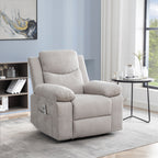 Fauteuil inclinable électrique ergonomique en velours avec massage par vibration à 8 points, chauffage et poche latérale