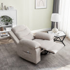 Fauteuil inclinable électrique ergonomique en velours avec massage par vibration à 8 points, chauffage et poche latérale