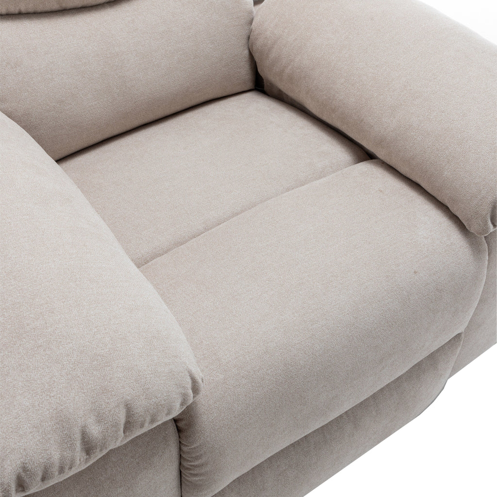 Fauteuil inclinable électrique ergonomique en velours avec massage par vibration à 8 points, chauffage et poche latérale