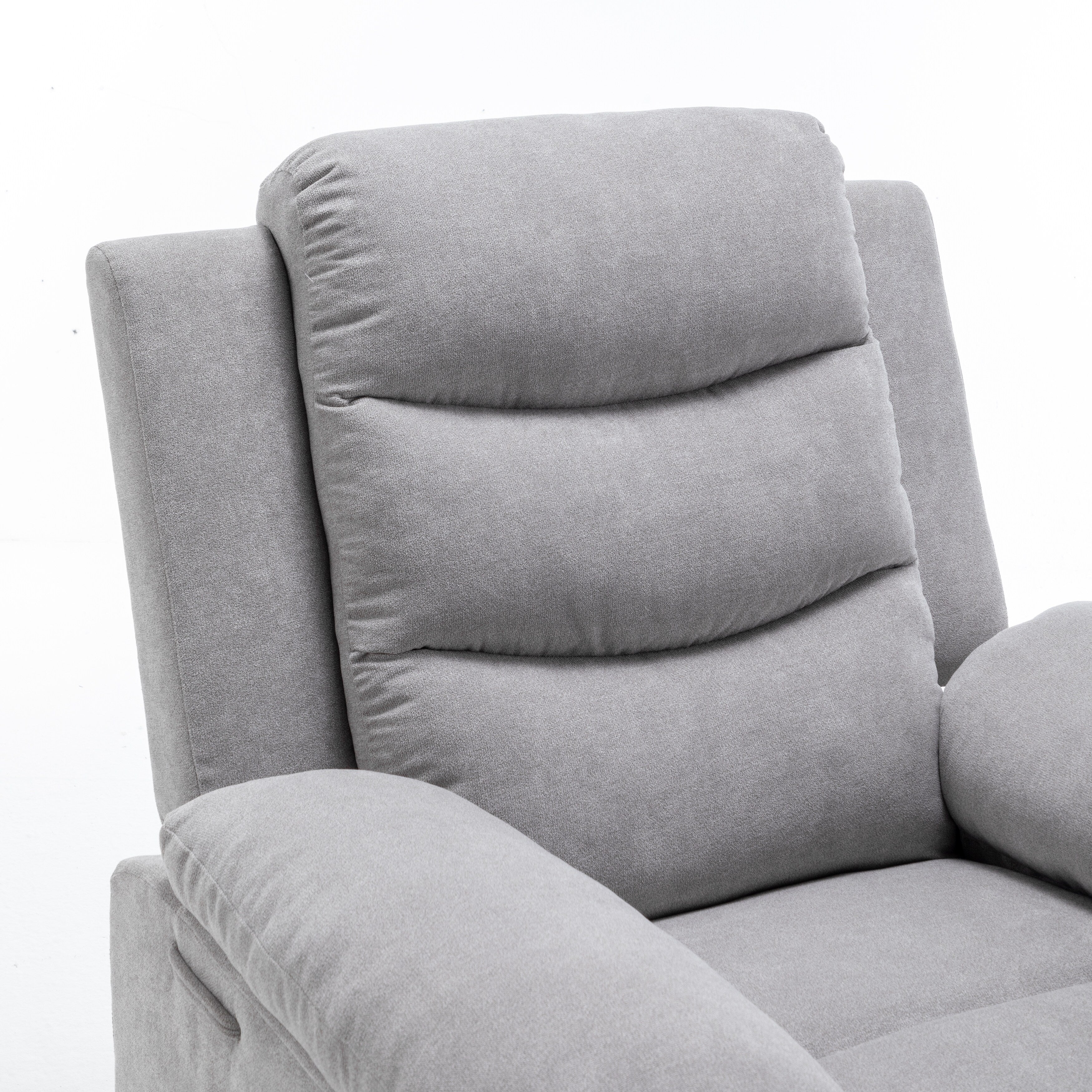 Fauteuil inclinable électrique ergonomique en velours avec massage par vibration à 8 points, chauffage et poche latérale