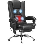 Fauteuil de bureau ergonomique, fauteuil de massage inclinable, fauteuil de bureau d'ordinateur avec chauffage lombaire et repose-pieds extensible