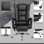 Fauteuil de bureau ergonomique, fauteuil de massage inclinable, fauteuil de bureau d'ordinateur avec chauffage lombaire et repose-pieds extensible