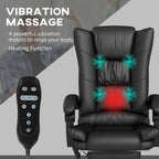 Fauteuil de bureau ergonomique, fauteuil de massage inclinable, fauteuil de bureau d'ordinateur avec chauffage lombaire et repose-pieds extensible