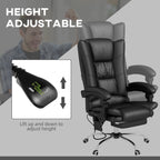 Fauteuil de bureau ergonomique, fauteuil de massage inclinable, fauteuil de bureau d'ordinateur avec chauffage lombaire et repose-pieds extensible