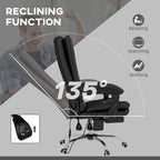Fauteuil de bureau ergonomique, fauteuil de massage inclinable, fauteuil de bureau d'ordinateur avec chauffage lombaire et repose-pieds extensible