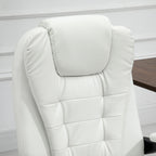 Fauteuil de bureau ergonomique à dossier haut, inclinable et rembourré en cuir synthétique, avec repose-pieds rétractable et vibrant à 7 points
