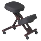 Chaise ergonomique à roulettes en bois et mousse à mémoire de forme