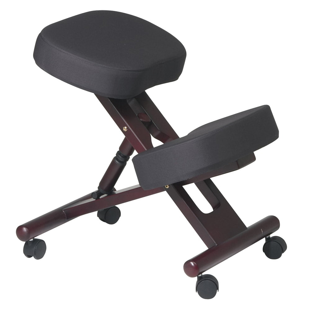 Chaise ergonomique à roulettes en bois et mousse à mémoire de forme