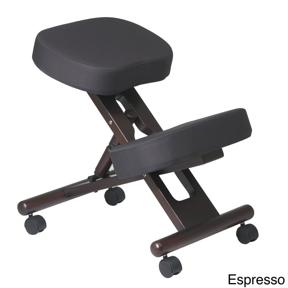 Chaise ergonomique à roulettes en bois et mousse à mémoire de forme