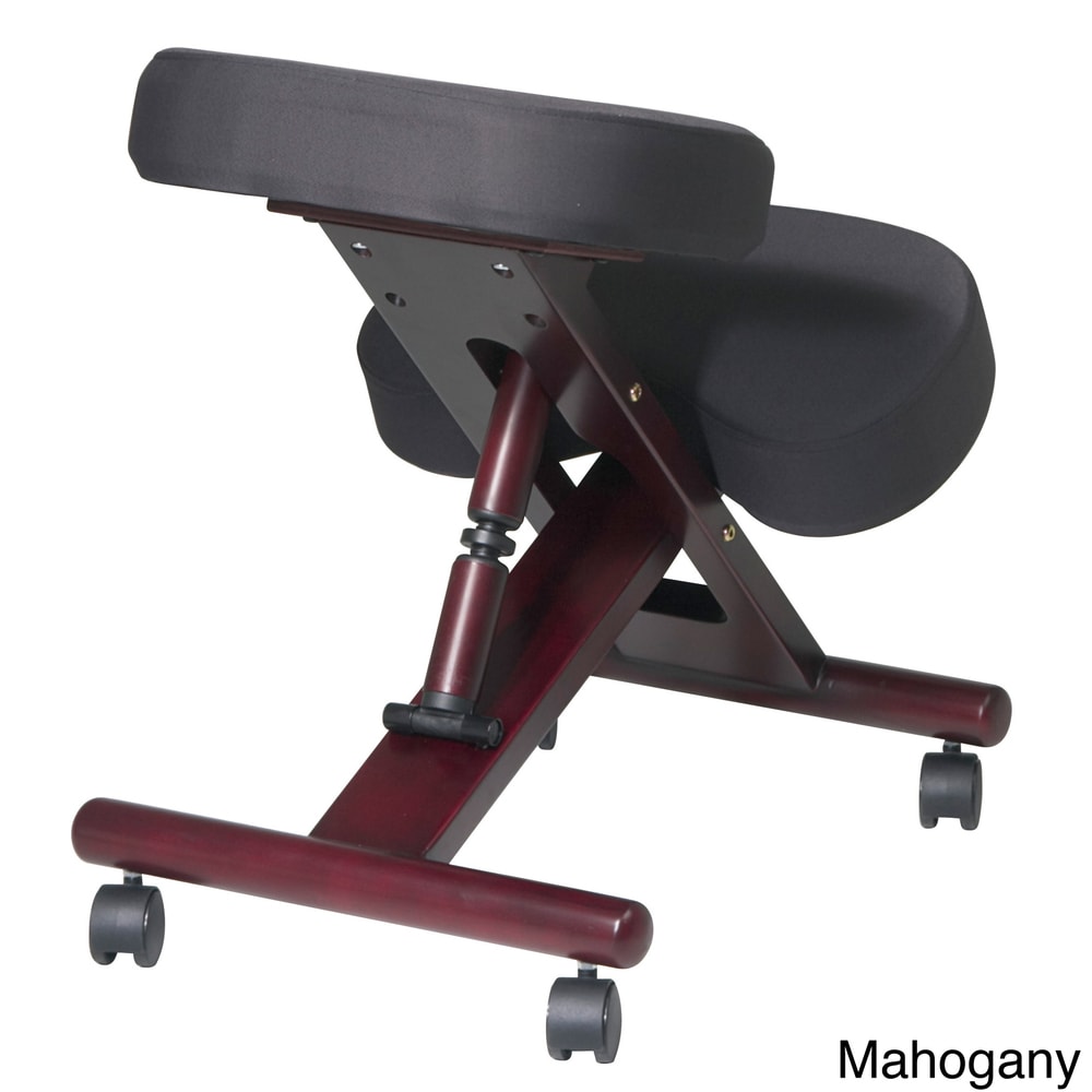 Chaise ergonomique à roulettes en bois et mousse à mémoire de forme