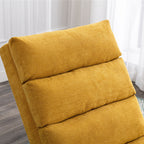Chaise longue de massage ergonomique en lin, inclinable, capitonnée et rembourrée, avec télécommande et 5 modes de vibration