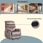 Fauteuil à bascule manuel ergonomique, fauteuil inclinable réglable moderne, dossier haut, canapé simple, siège rembourré
