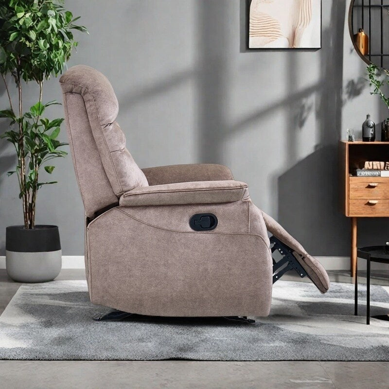 Fauteuil à bascule manuel ergonomique, fauteuil inclinable réglable moderne, dossier haut, canapé simple, siège rembourré