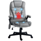 Fauteuil de bureau ergonomique et massant, inclinable et réglable à dossier haut, avec accoudoirs rembourrés et chauffage lombaire