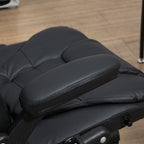 Fauteuil de bureau ergonomique et massant, inclinable et réglable à dossier haut, avec accoudoirs rembourrés et chauffage lombaire