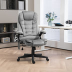 Fauteuil de bureau ergonomique et massant, inclinable et réglable à dossier haut, avec accoudoirs rembourrés et chauffage lombaire
