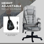 Fauteuil de bureau ergonomique et massant, inclinable et réglable à dossier haut, avec accoudoirs rembourrés et chauffage lombaire