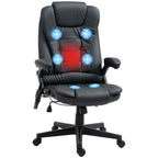 Fauteuil de bureau ergonomique et massant, inclinable et réglable à dossier haut, avec accoudoirs rembourrés et chauffage lombaire