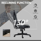 Fauteuil de bureau ergonomique et massant, inclinable et réglable à dossier haut, avec accoudoirs rembourrés et chauffage lombaire