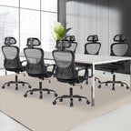 Chaise de bureau ergonomique en maille, dossier haut avec accoudoirs, soutien lombaire, chaise de bureau pivotante pour ordinateur