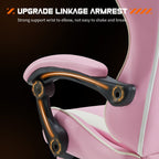 Fauteuil de jeu ergonomique pivotant à 360° en cuir PU avec repose-pieds, appui-tête, support lombaire et hauteur réglable