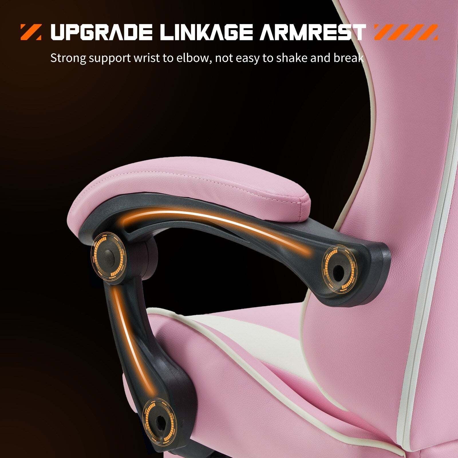 Fauteuil de jeu ergonomique pivotant à 360° en cuir PU avec repose-pieds, appui-tête, support lombaire et hauteur réglable
