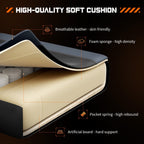Fauteuil de jeu ergonomique pivotant à 360° en cuir PU avec repose-pieds, appui-tête, support lombaire et hauteur réglable