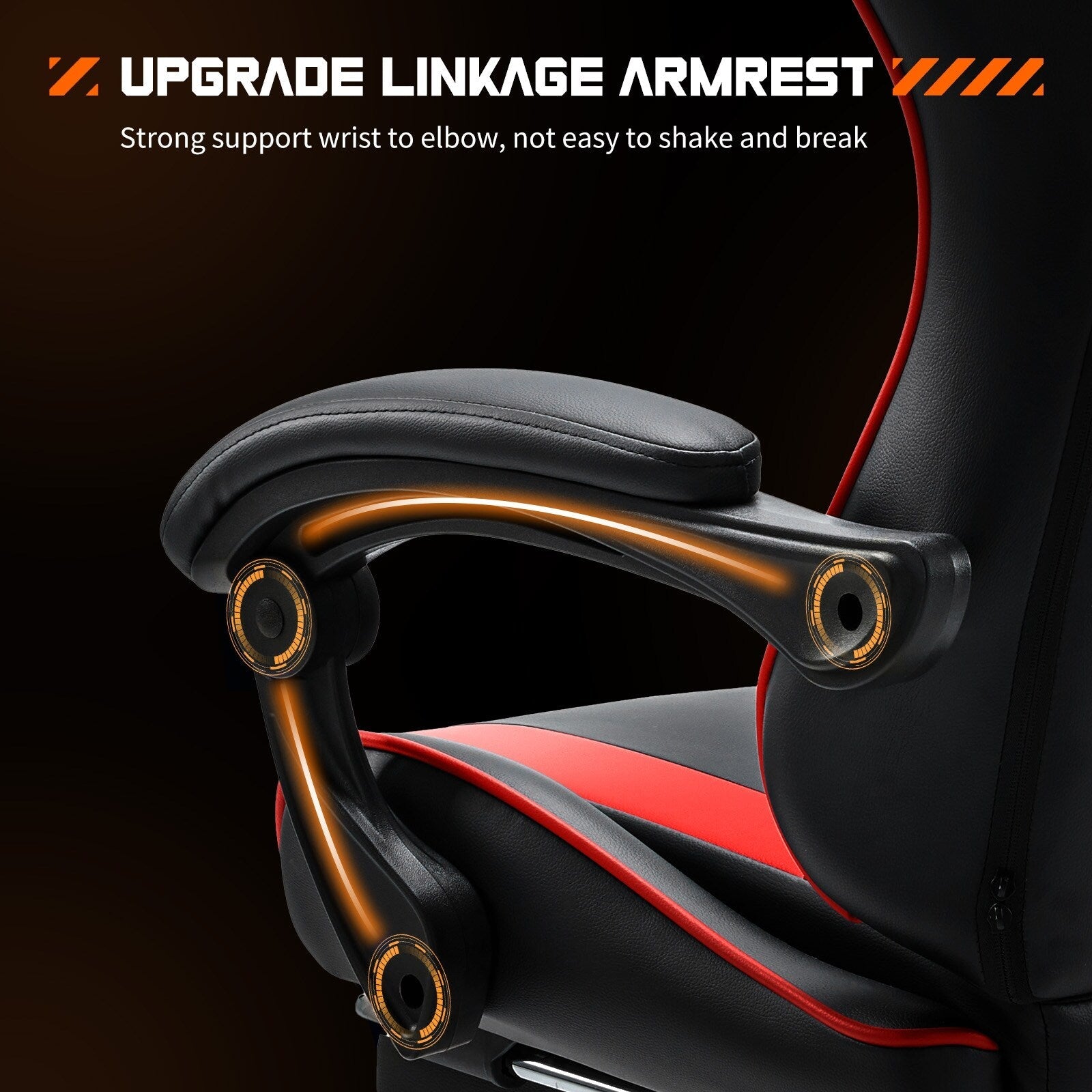 Fauteuil de jeu ergonomique pivotant à 360° en cuir PU avec repose-pieds, appui-tête, support lombaire et hauteur réglable