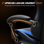 Fauteuil de jeu ergonomique pivotant à 360° en cuir PU avec repose-pieds, appui-tête, support lombaire et hauteur réglable