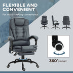 Chaise de bureau ergonomique à vibrations et massage avec dossier inclinable, hauteur réglable et repose-pieds rétractable