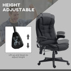 Fauteuil de bureau ergonomique à vibrations et massage, dossier réglable, inclinable, avec 6 points de massage et chauffage lombaire