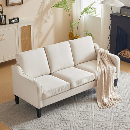 Canapé 3 places Erommy, canapé 72 places pour salon, canapé en tissu moderne avec 4 pieds en bois et 2 tiges de support en métal pour chambre