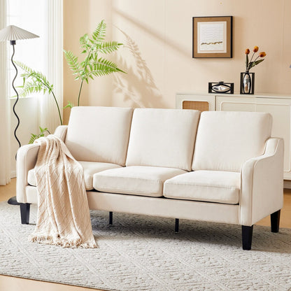 Canapé 3 places Erommy, canapé 72 places pour salon, canapé en tissu moderne avec 4 pieds en bois et 2 tiges de support en métal pour chambre