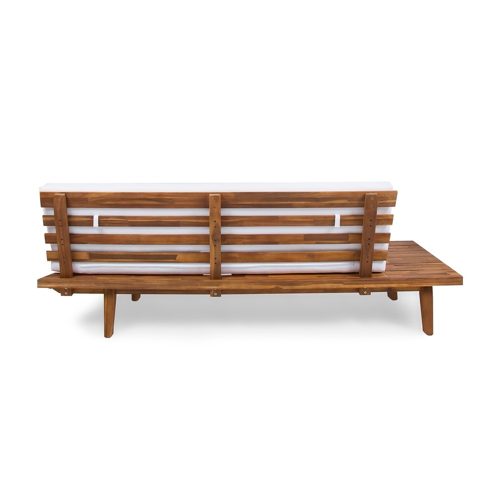 Canapé minimaliste en bois et tissu Eulah de Christopher Knight Home, côté gauche