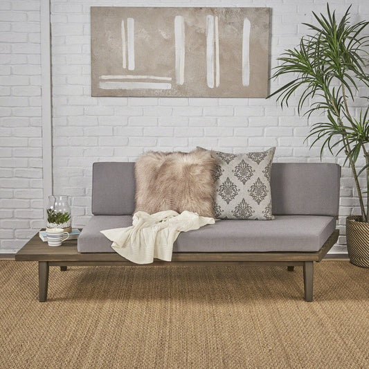 Canapé minimaliste en bois et tissu Eulah de Christopher Knight Home, côté gauche