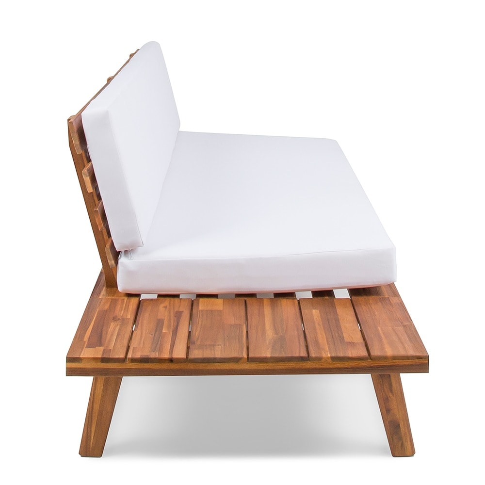 Canapé minimaliste en bois et tissu Eulah de Christopher Knight Home, côté gauche