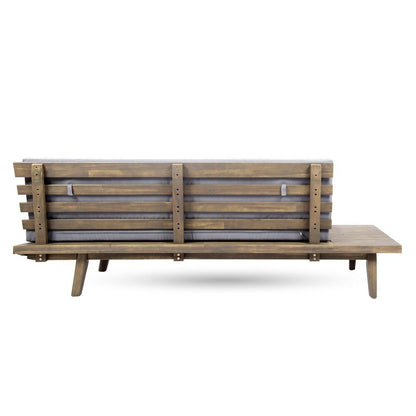 Canapé minimaliste en bois et tissu Eulah de Christopher Knight Home, côté gauche