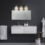 Appliques murales modernes ExBrite en cristal doré rose à 1, 2, 3, 4 ou 5 lumières pour salle de bain, à intensité variable