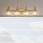 Appliques murales modernes ExBrite en cristal doré rose à 1, 2, 3, 4 ou 5 lumières pour salle de bain, à intensité variable