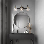 Appliques murales modernes ExBrite en cristal doré rose à 1, 2, 3, 4 ou 5 lumières pour salle de bain, à intensité variable