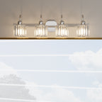 Appliques murales modernes ExBrite en cristal doré rose à 1, 2, 3, 4 ou 5 lumières pour salle de bain, à intensité variable