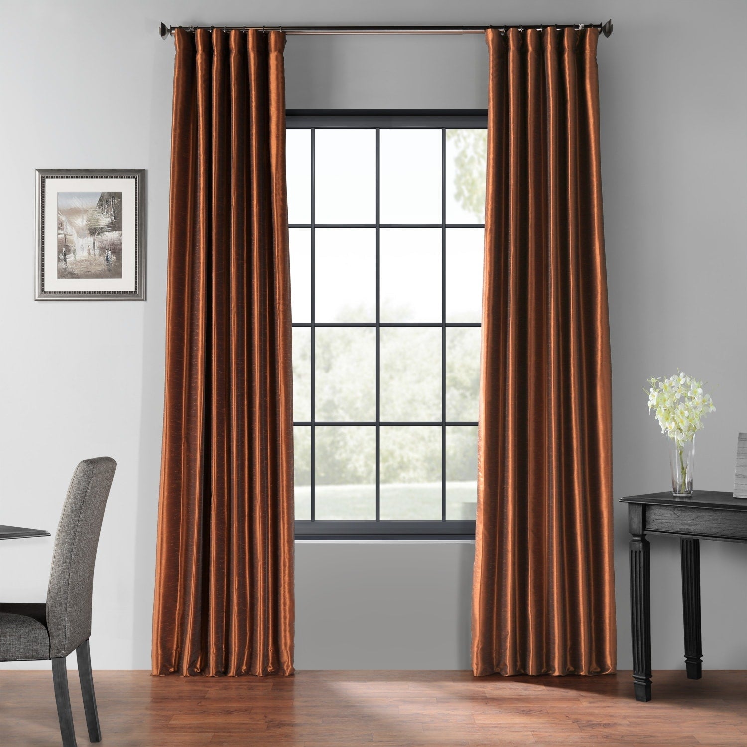 Rideaux occultants thermiques texturés en fausse soie Dupioni Exclusive Fabrics (1 panneau)
