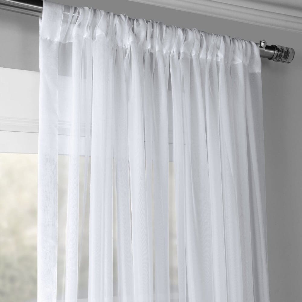 Rideau en voile blanc extra large de tissus exclusifs (1 panneau)