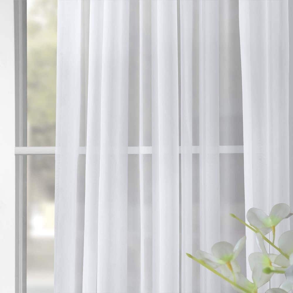 Rideau en voile blanc extra large de tissus exclusifs (1 panneau)
