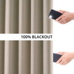 Rideaux occultants 100 % en faux lin exclusifs, bloquant la chaleur et la lumière (1 panneau)
