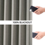 Rideaux occultants 100 % en faux lin exclusifs, bloquant la chaleur et la lumière (1 panneau)