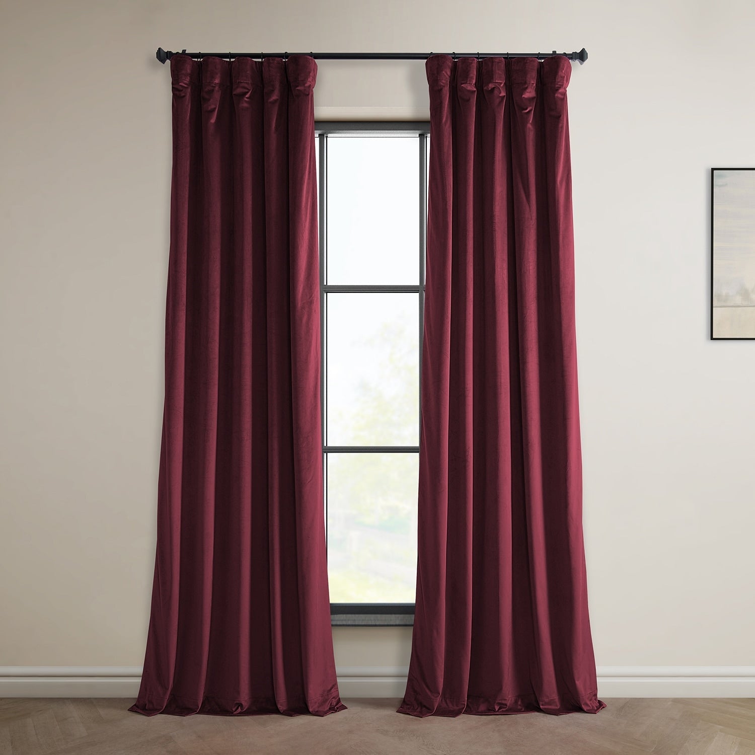 Rideaux occultants en velours pelucheux Heritage Exclusive Fabrics (1 panneau) Rideaux en velours de luxe pour chambre et salon.