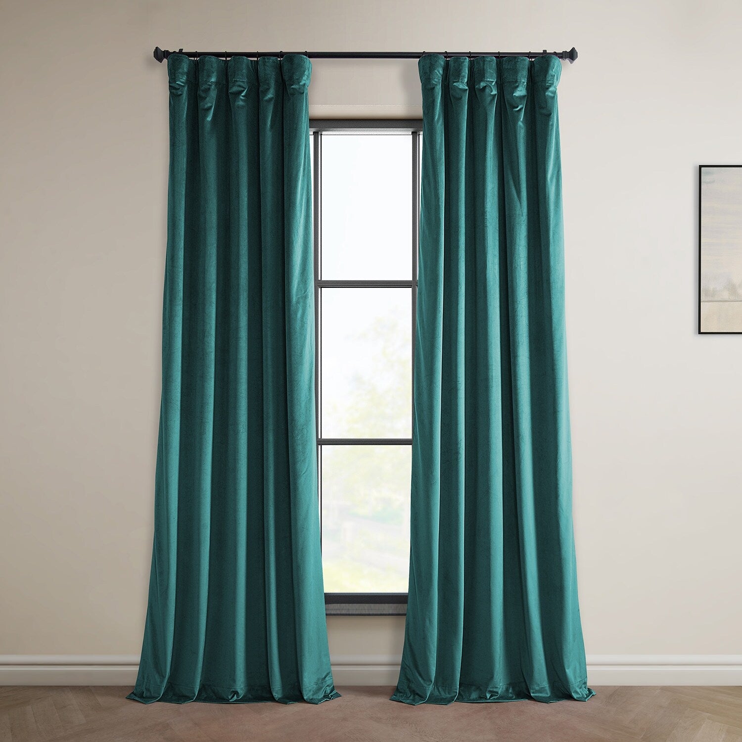 Rideau occultant en velours moelleux Heritage Exclusive Fabrics (1 panneau) - Draperie simple luxueuse pour un obscurcissement accru de la pièce